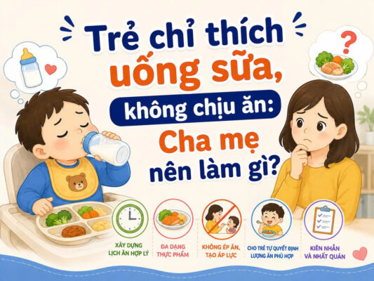 Trẻ chỉ thích uống sữa, không chịu ăn: Cha mẹ nên làm gì?