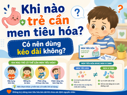 Khi nào trẻ cần men tiêu hóa? Có nên dùng kéo dài không?